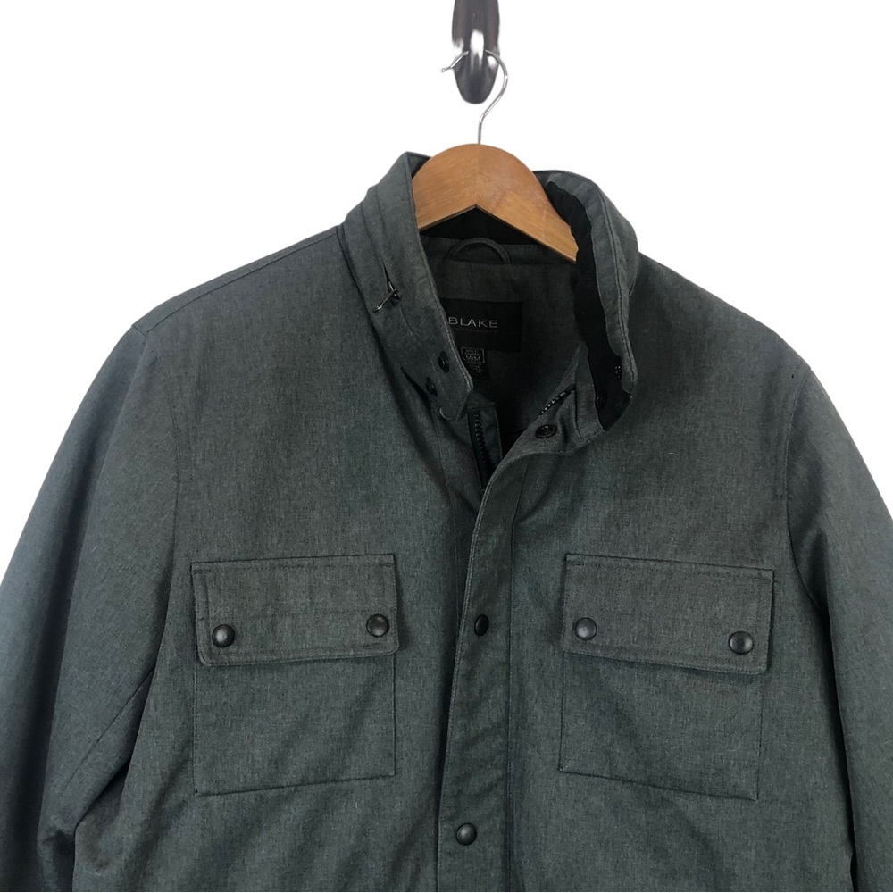 Blake Gray Patch Pocket Jacket Coat With Hideaway… - image 2